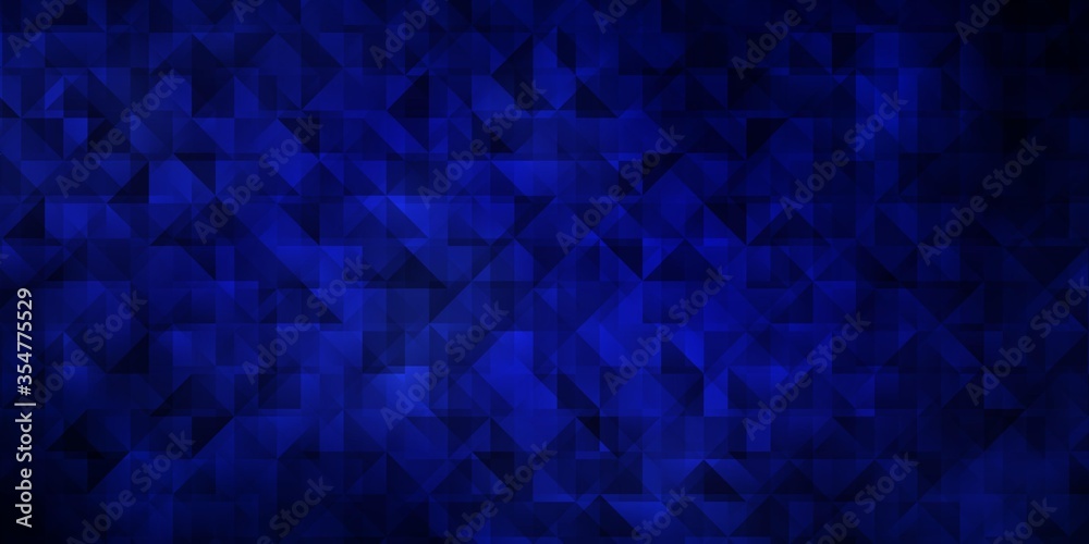 Dark BLUE vector template with crystals, triangles.