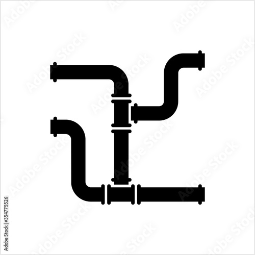 Pipe Icon, Pipe Fitting Icon, Water, Gas, Oil Pipeline, Plumbing Work