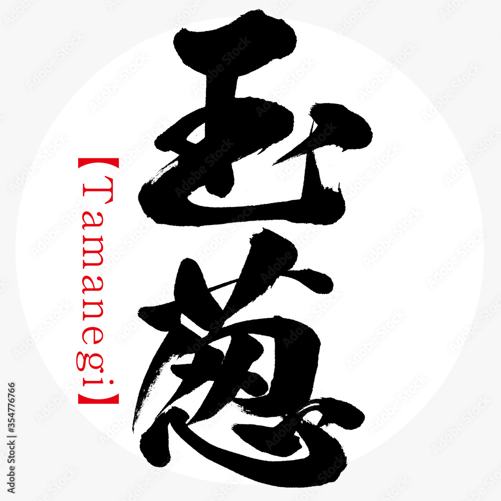 玉葱・Tamanegi・北海道の特産品（筆文字・手書き）