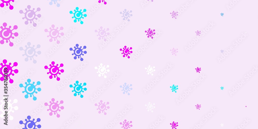 Light Pink, Blue vector template with flu signs.