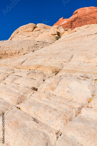 Weathered Erosion Patterns on The Aztec Sandstone of the Calico Hills, Red Rock Canyon NCA, Las Vegas, USA