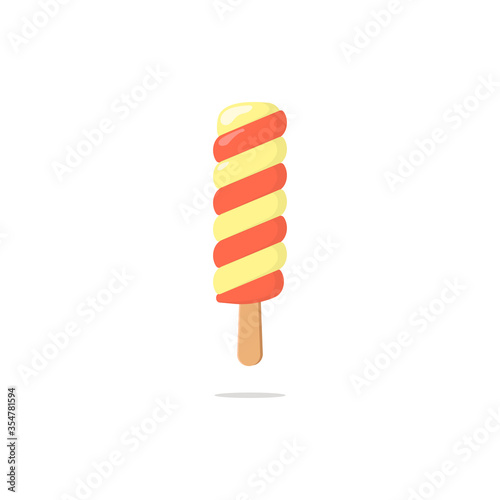 Flat twist ice cream stick design