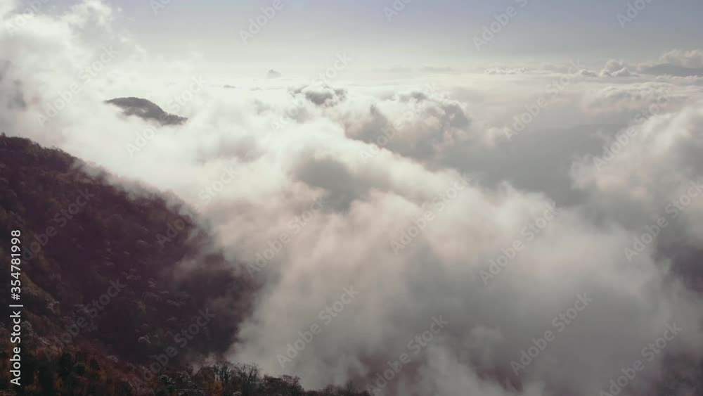 Mountains of Sikkim with clouds, Sikkim, India Mountains of Sikkim with clouds, Sikkim, India
