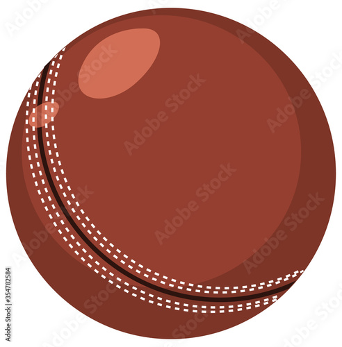 One cricket ball on white background