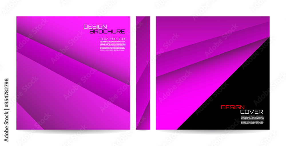 Brochure template with striped overlapping diagonal lines. Magazine, poster, book, presentation, advertising. Cover design your text