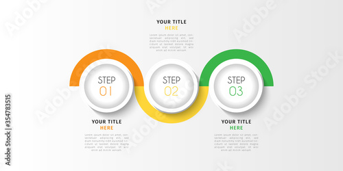 Business infographic element with options, steps, number vector template design