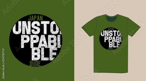 japan unstoppable dude,t-shirt design mens fashion vector