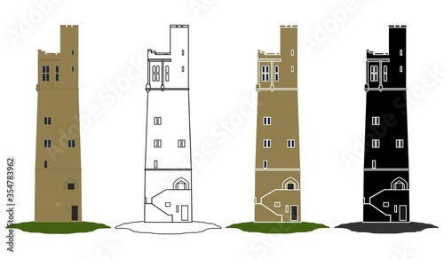 Victoria Tower castle in front view