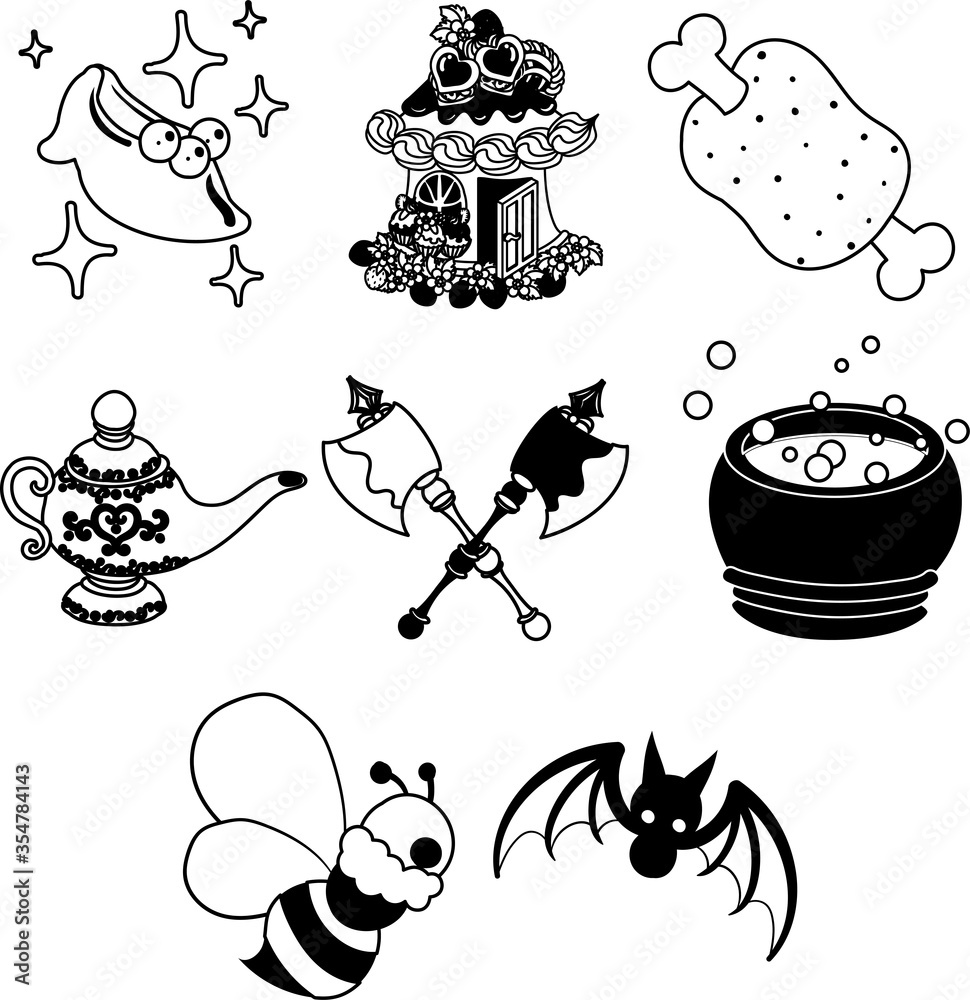 いろいろな可愛いアイコン Stock Vector Adobe Stock