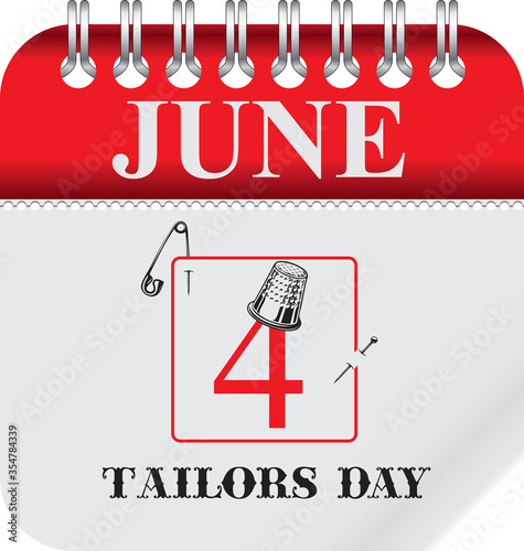 Calendar for june day Tailors Day
