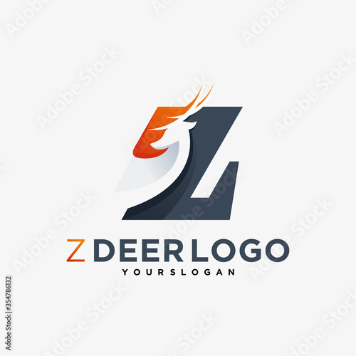 z letter shield logotype brand