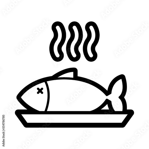 Hot fish in a plate