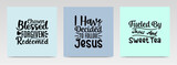 Blessed quotes letter typography set illustration.