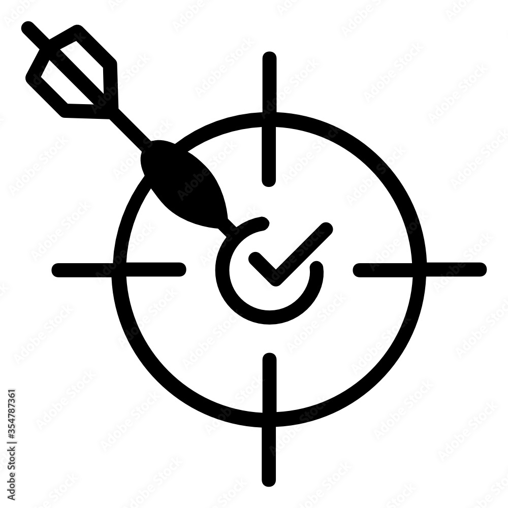 Target Achieved Concept, hrm symbol on white background, employee goal accomplished vector icon design Target Achieved Concept, hrm symbol on white background, employee goal accomplished vector icon design