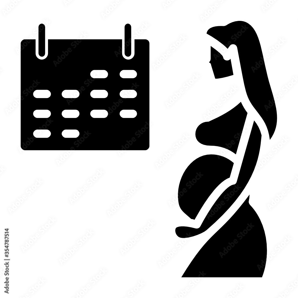 Maternity pay and leave concept, hrm symbol on white background