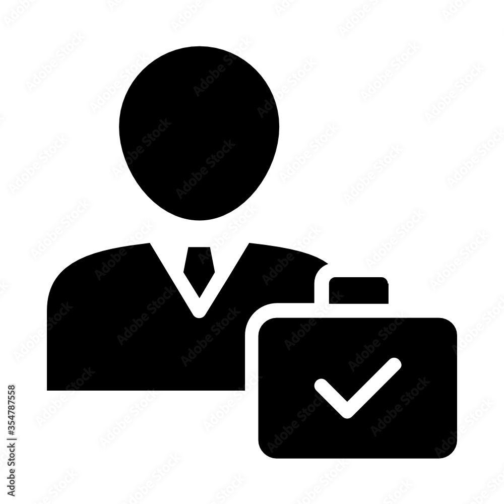Permanent Employee Concept, Hrm symbol on white background, Regular  or  fixed-term Staff Members Vector Icon Design 