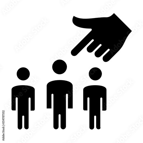 Finding right Talent Concept, hrm symbol on white background, Selection and Recruitment to Pick Best Employee Vector Icon Design, Hiring Process Design 