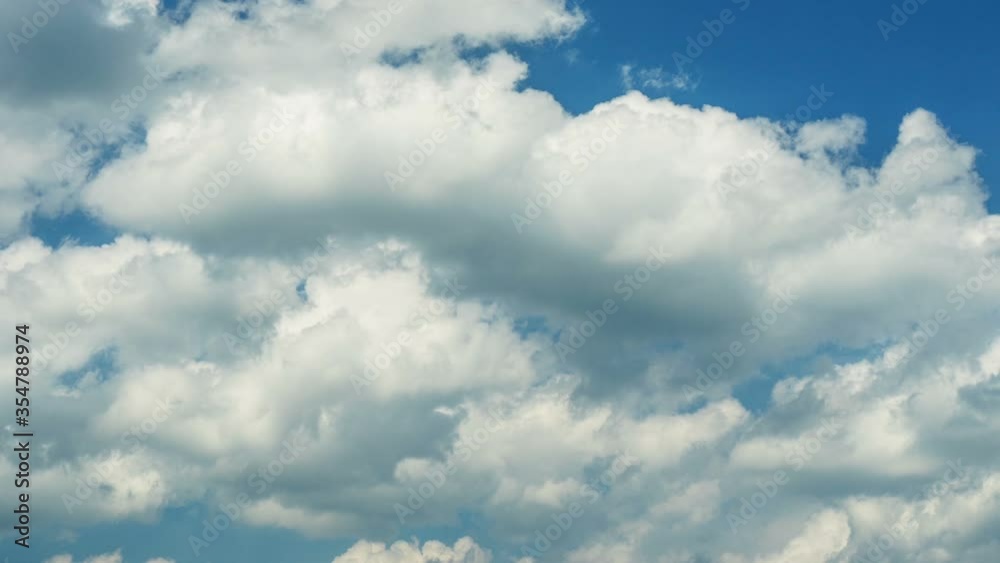 Blue sky and white clouds timelapse 4K 