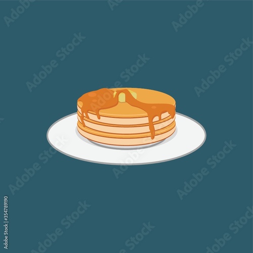 Pancakes with syrup on a plate