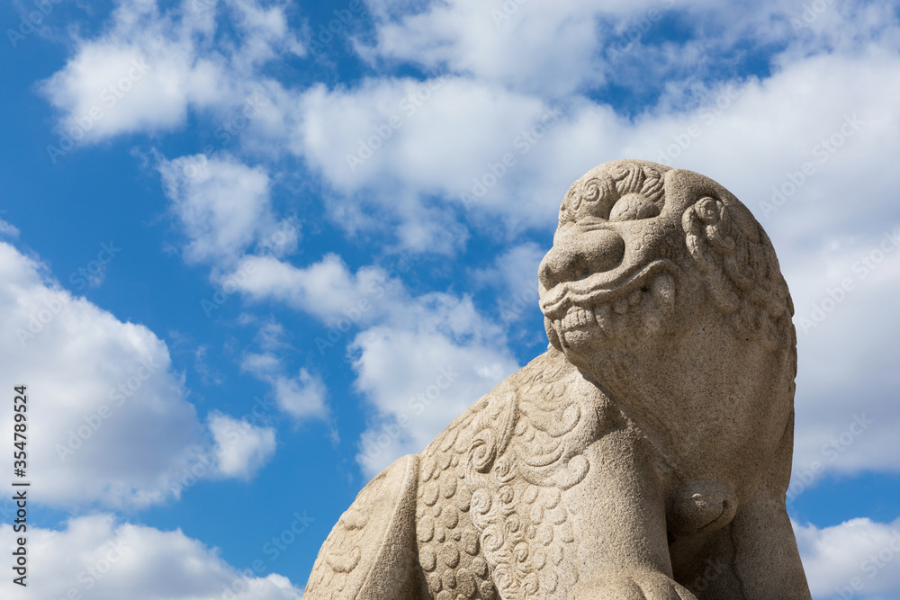 Haetae Stone Statue, a legendary animal protecting Gyeongbokgung Palace in Korea