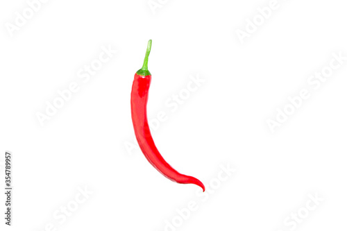 Hot red pepper, on a white background, light. Brilliant and juicy.