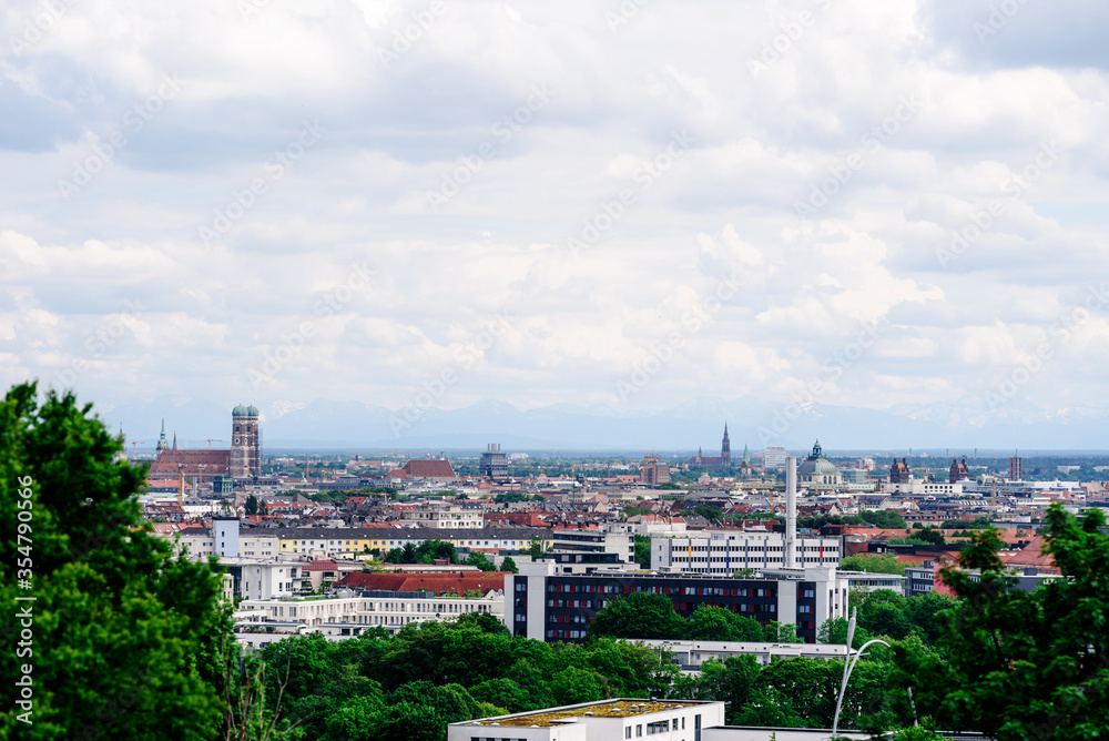 Munich, Germany, May 26th 2019. Panoramic view of the city.