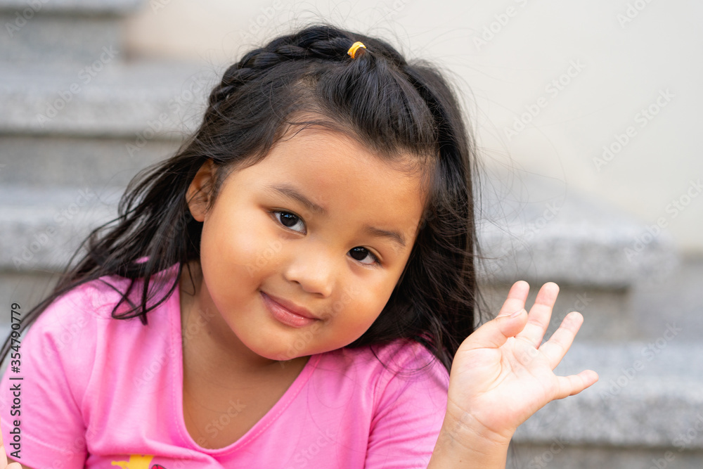 Close-up of a beautiful baby girl happiness shot outdoors, 4-5 year. Close-up of a beautiful baby girl happiness shot outdoors, 4-5 year.