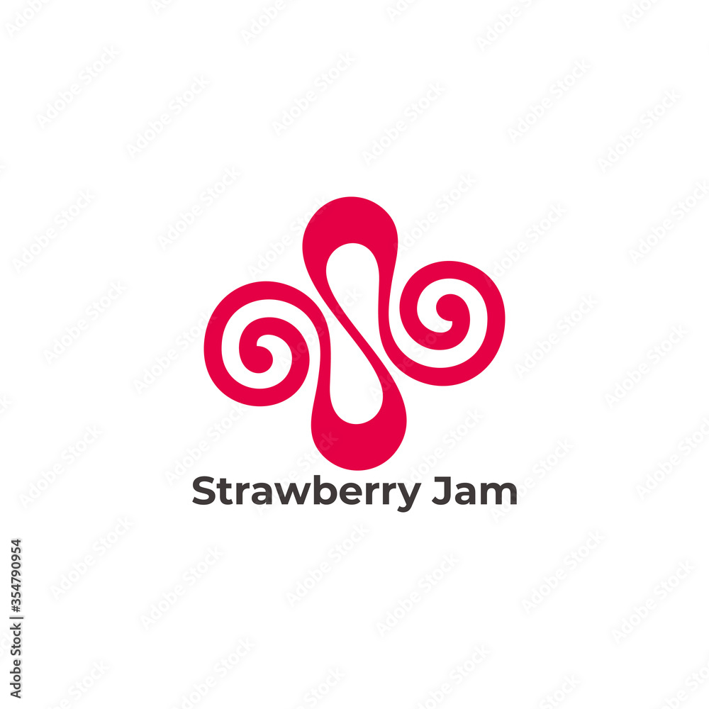 abstract letter s strawberry jam symbol vector