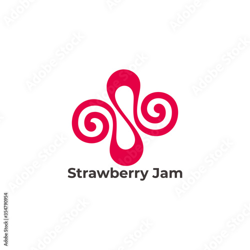 abstract letter s strawberry jam symbol vector