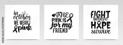 Cancer quotes letter typography set illustration.