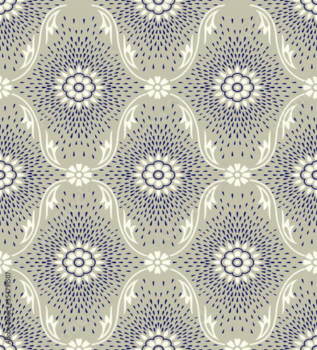 Seamless vintage damask floral wallpaper