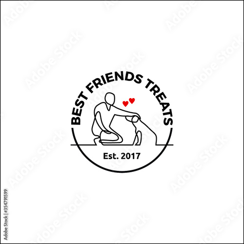 man and his dog badge logo