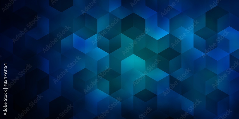 Dark BLUE vector backdrop with hexagons.