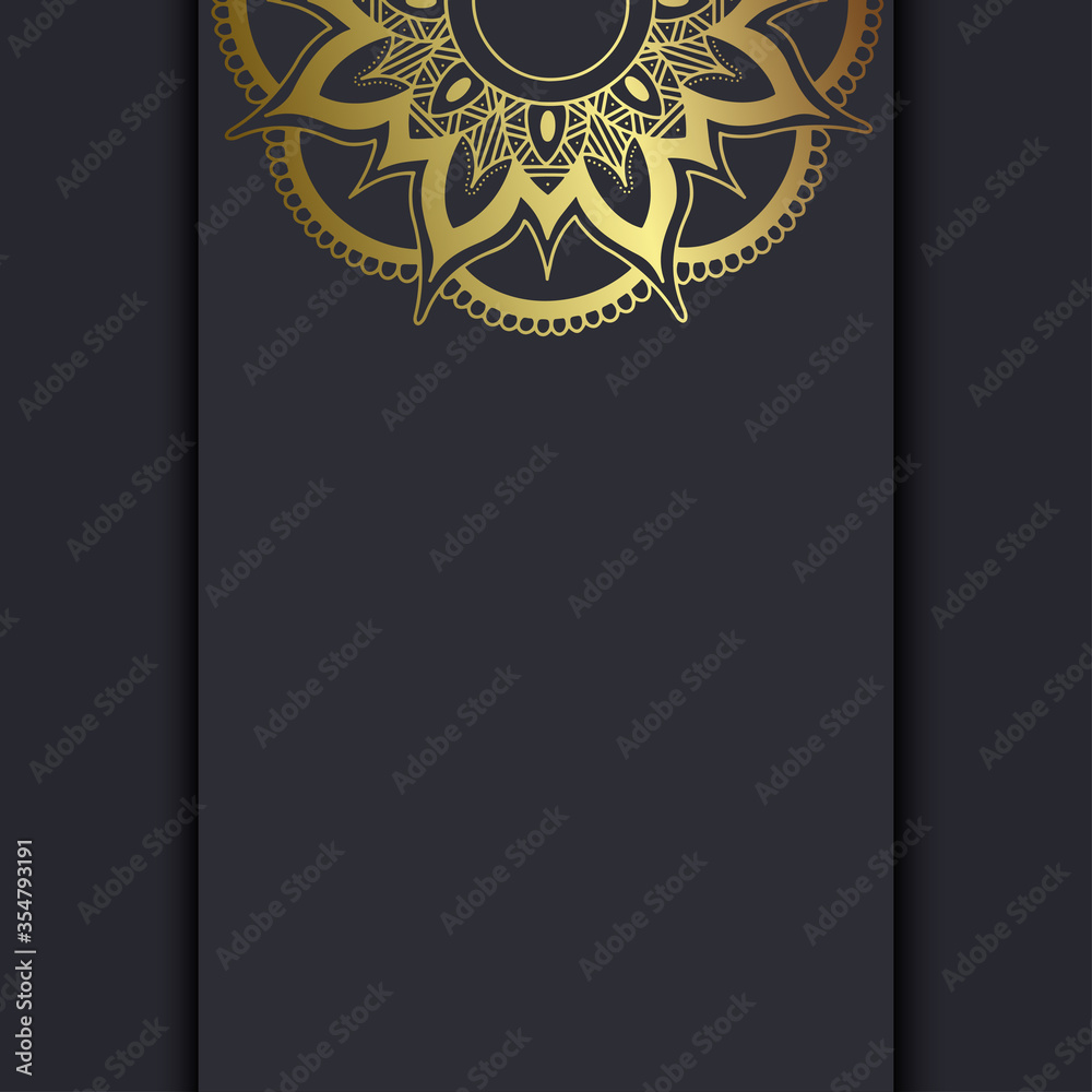Luxury gold mandala ornate background for wedding invitation, book cover Luxury gold mandala ornate background for wedding invitation, book cover