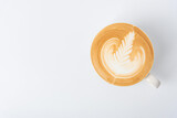 Coffee latte on white background.