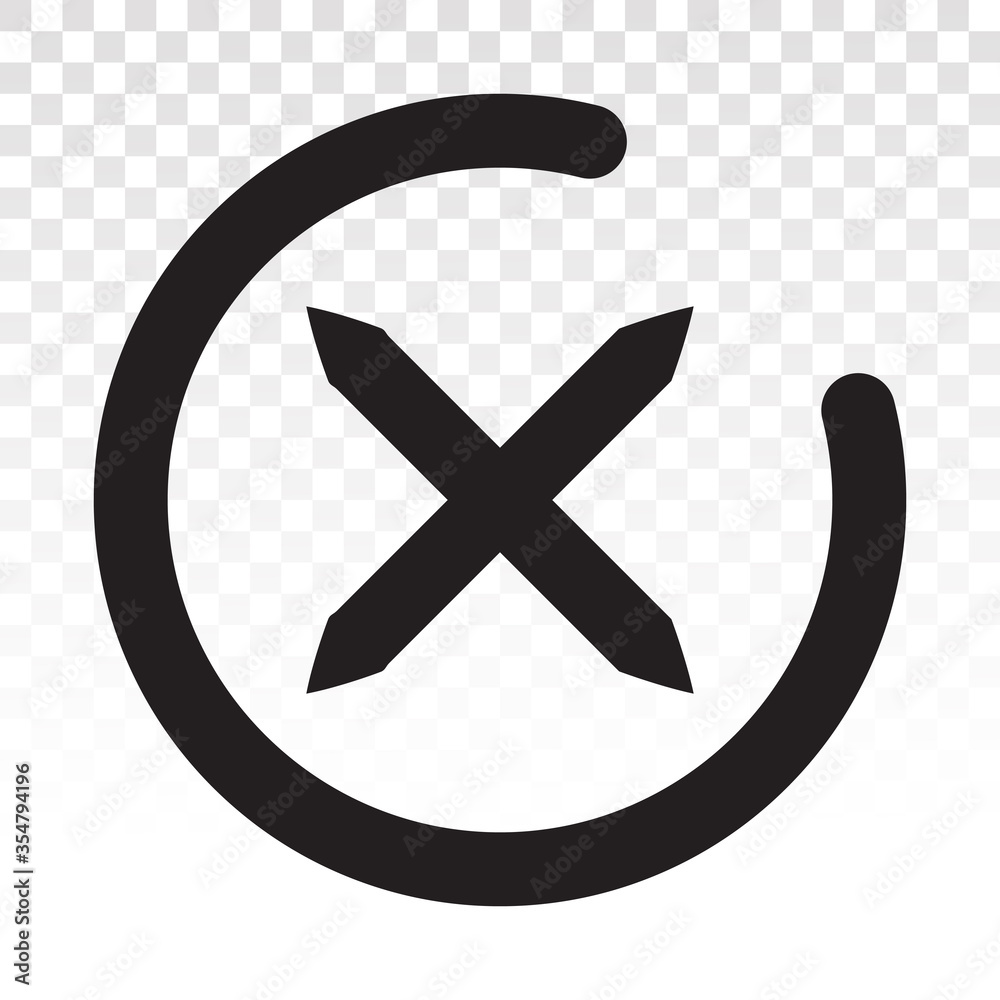 Obraz premium rejected / cancelled line art icon for apps or websites