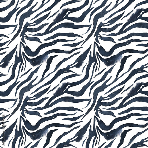 Watercolor zebra skin seamless pattern