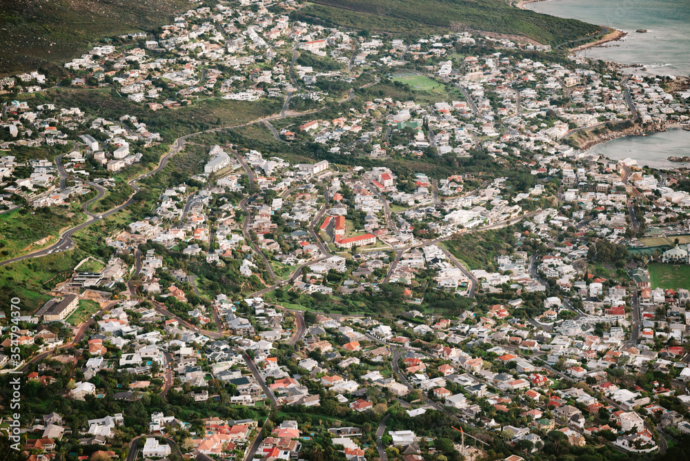 aerial view of houses in Cape Town
