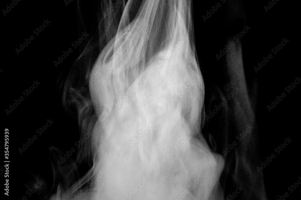 white smoke isolated, abstract powder, water spray on black background. white smoke isolated, abstract powder, water spray on black background.