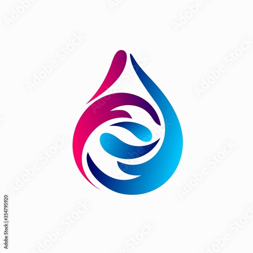 droplets logo icon, care logo design