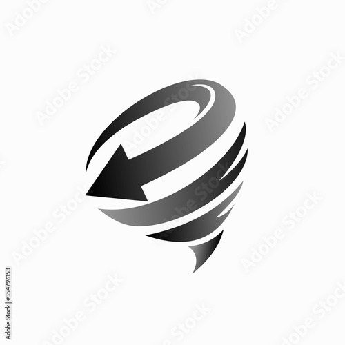 Hurricane vector logo, arrow logo design
