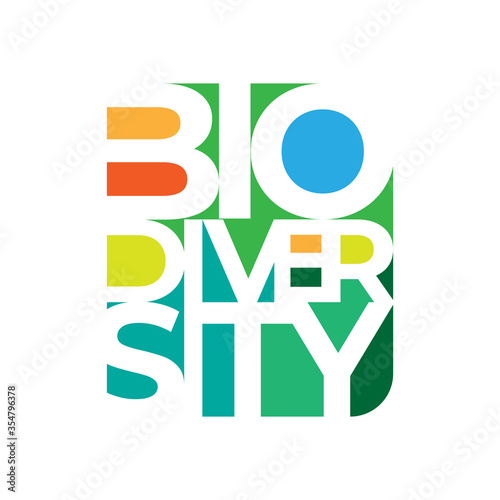 BIODIVERSITY poster design in square composition with green color for environment day event . june 5th 2020
