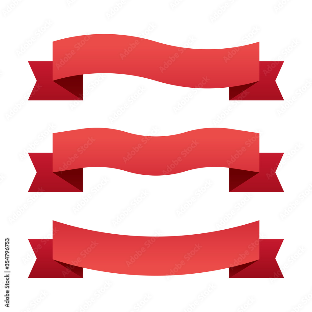 Set of vivid flat gradient geometric shape vector banners with a modern origami ribbon design style Set of vivid flat gradient geometric shape vector banners with a modern origami ribbon design style