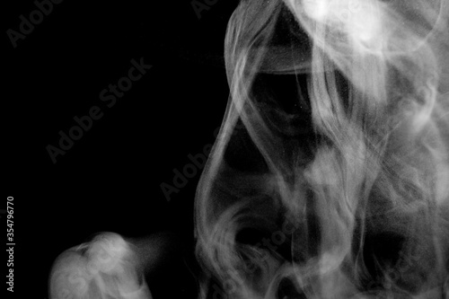 Fototapeta Naklejka Na Ścianę i Meble -  white smoke isolated, abstract powder, water spray on black background.