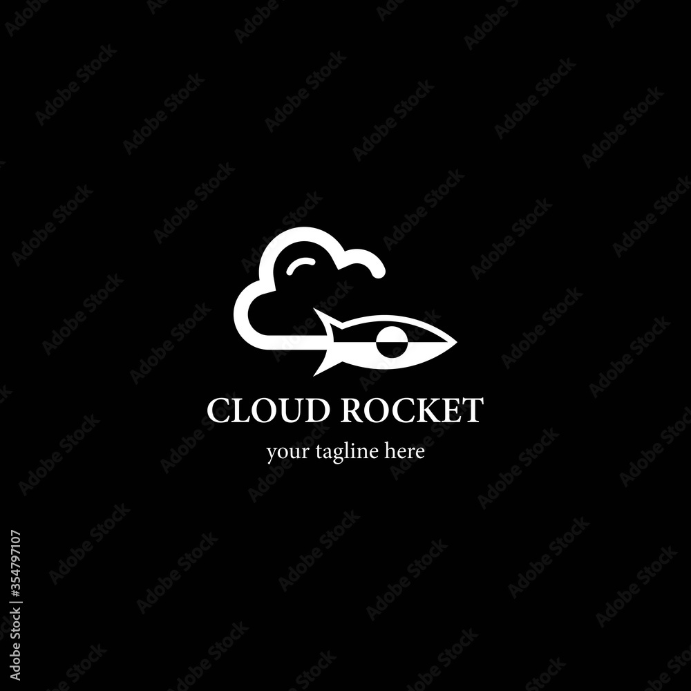 Cloud Rocket logo template vector icon design Cloud Rocket logo template vector icon design