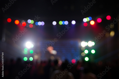 Bright colorful stage lights of blur background, Bokeh concert light