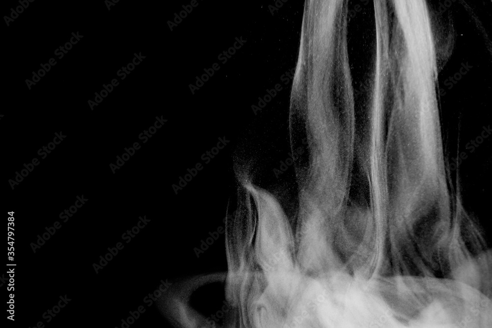 white smoke isolated, abstract powder, water spray on black background. white smoke isolated, abstract powder, water spray on black background.