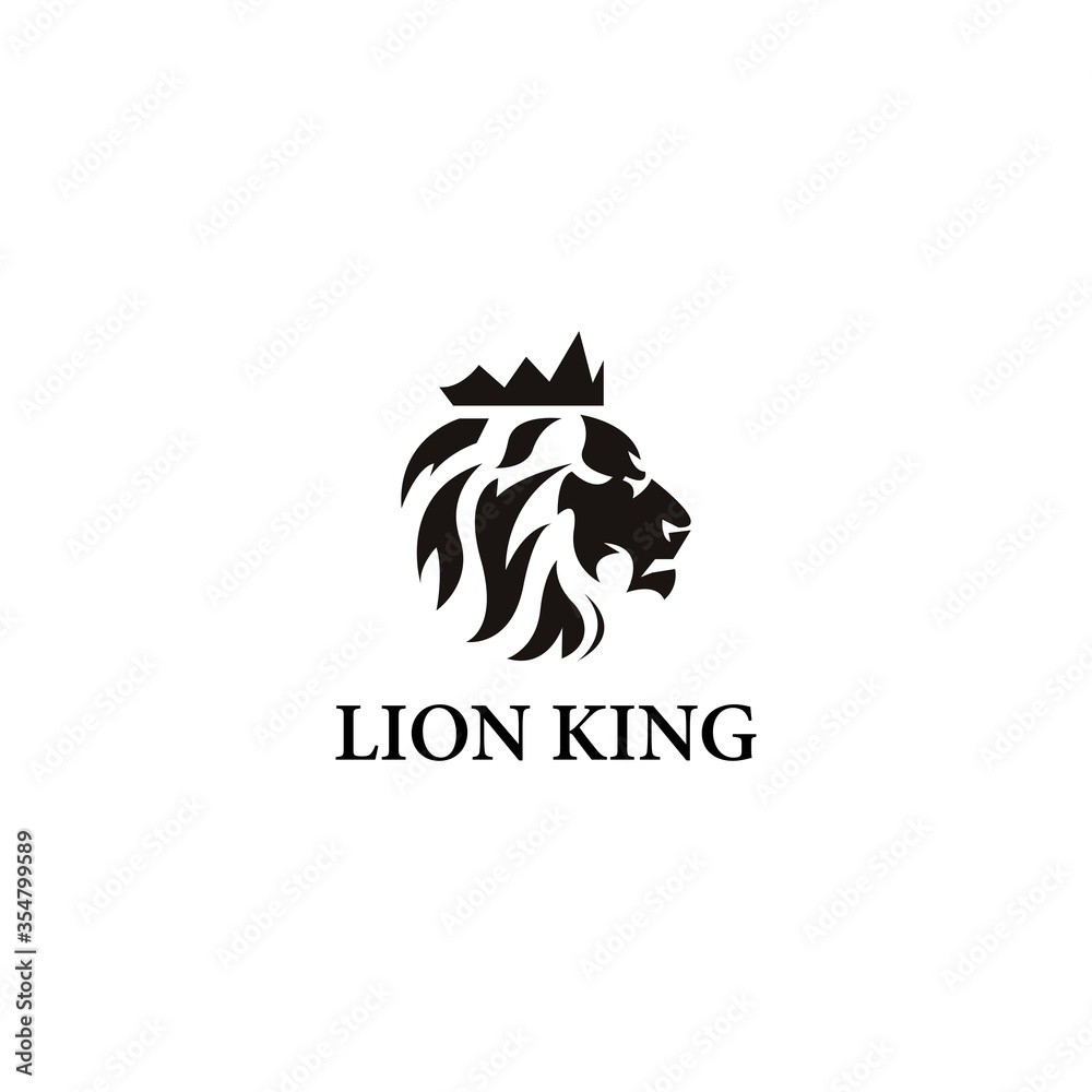 Obraz premium Lion king logo template vector icon design