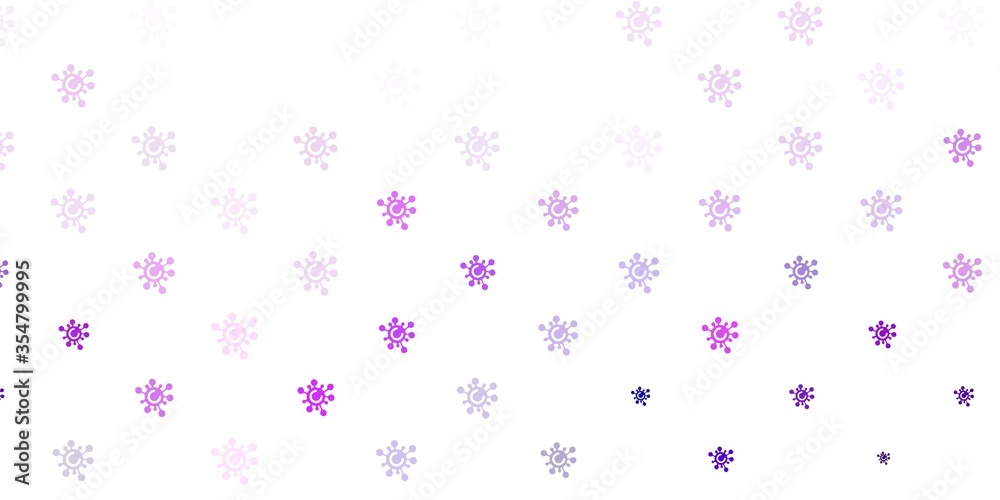Light Purple, Pink vector backdrop with virus symbols. Light Purple, Pink vector backdrop with virus symbols.