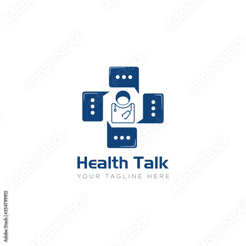 health talk logo, creative cross and doctor vector